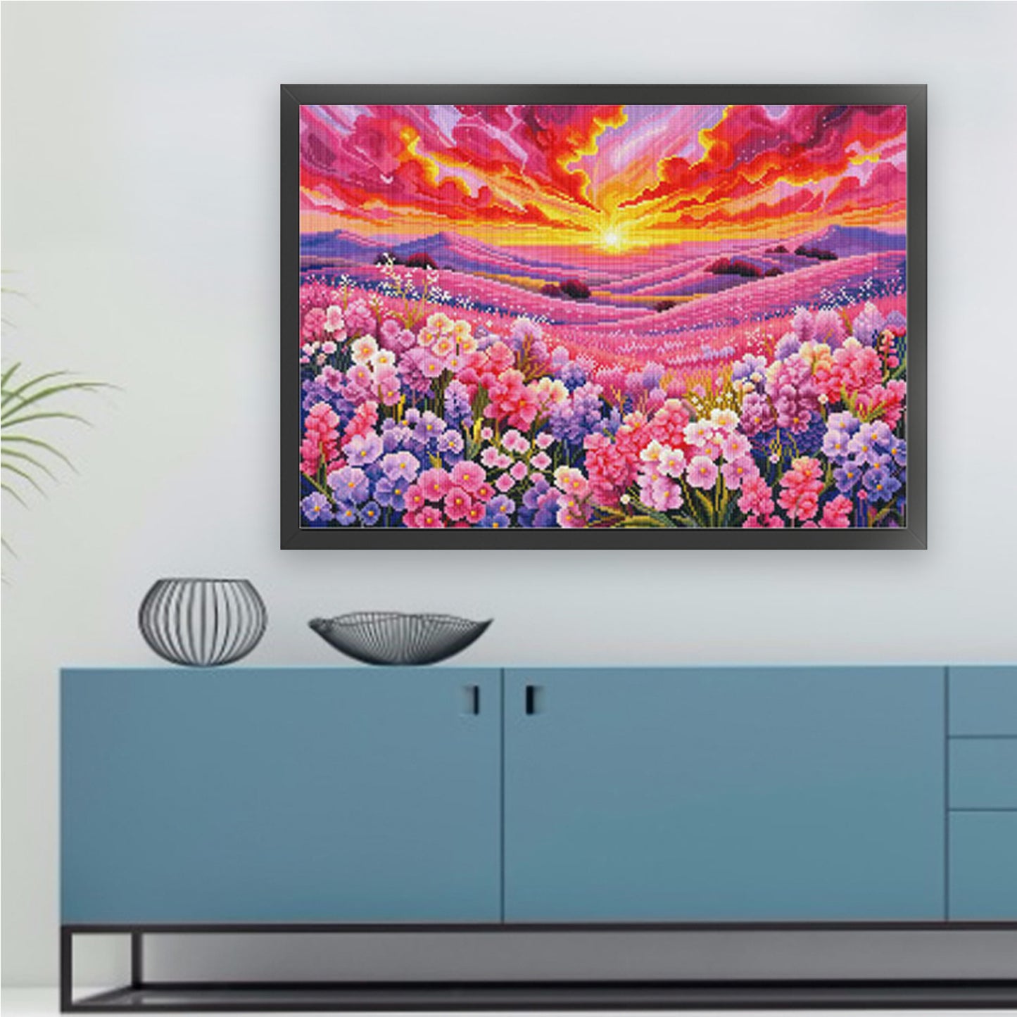 Rising Sun & Blossom Sea - Full 11CT Stamped Cross Stitch 68x50CM - Mona Lisa