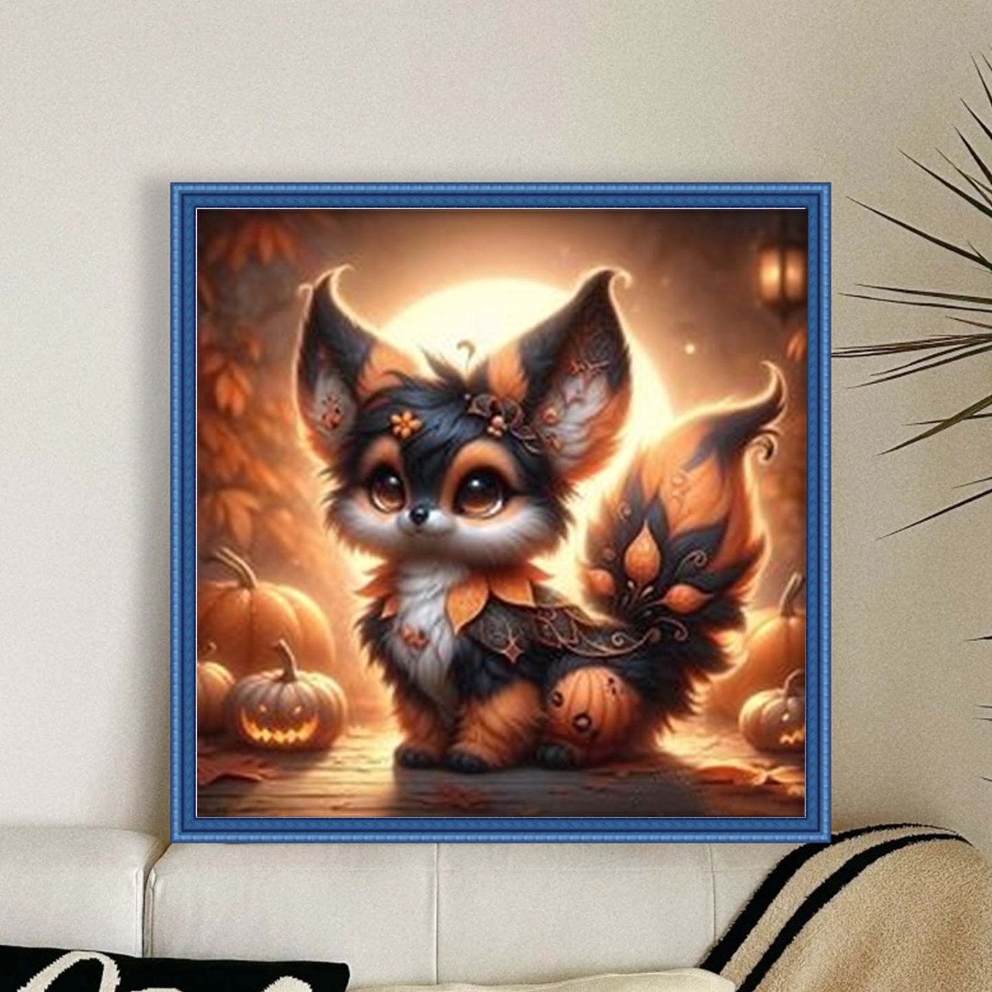 Fox And Pumpkin - Full 11CT Stamped Cross Stitch 50x50CM - Yishu