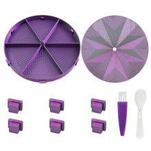 Load image into Gallery viewer, Beads Sorting Storage Tray Round Diamond Painting Tools with Lid (Black Purple)