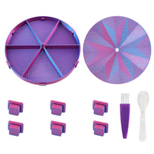Load image into Gallery viewer, Beads Sorting Storage Tray Round Diamond Painting Tools with Lid (Blue Purple)