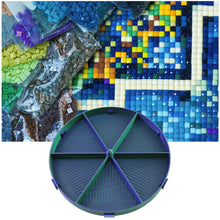 Load image into Gallery viewer, Beads Sorting Storage Tray Round Diamond Painting Tools with Lid (Blue Green)