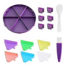 Load image into Gallery viewer, Beads Sorting Storage Tray Round Diamond Painting Tools with Dish (Black Purple)