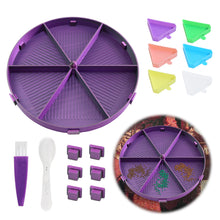 Load image into Gallery viewer, Beads Sorting Storage Tray Round Diamond Painting Tools with Dish (Black Purple)