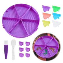Load image into Gallery viewer, Beads Sorting Storage Tray Round Diamond Painting Tools with Dish (Purple)