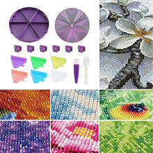 Load image into Gallery viewer, Beads Sorting Storage Tray Diamond Painting Tools with Dish Lid (Black Purple)