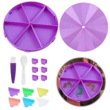 Load image into Gallery viewer, Beads Sorting Storage Tray Fully Enclosed Round Diamond Painting Tools (Purple)