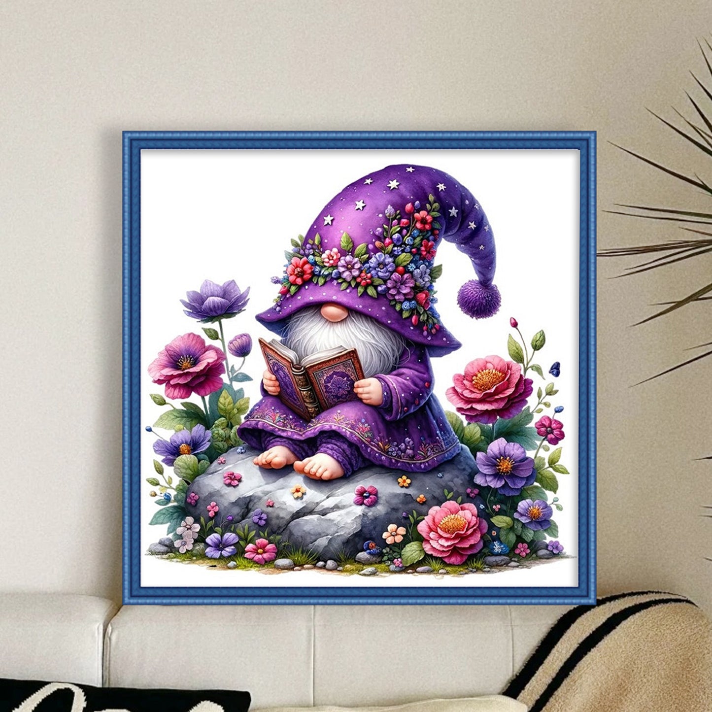 Gnome - Full 11CT Stamped Cross Stitch 40x40CM - Huacan