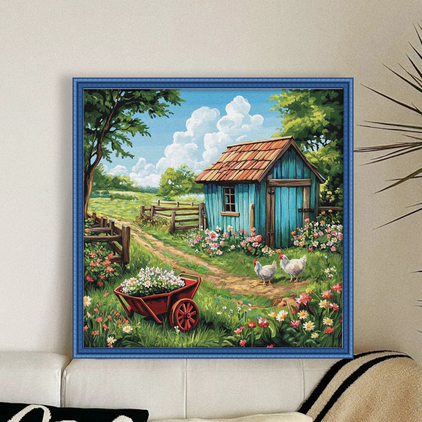 Farm Cottage - Full 14CT Counted Cross Stitch 40x40CM - Yishu