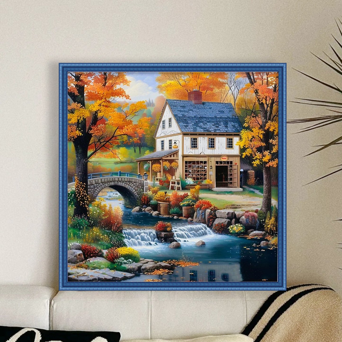 River Cottage - Full 14CT Counted Cross Stitch 40x40CM - Yishu