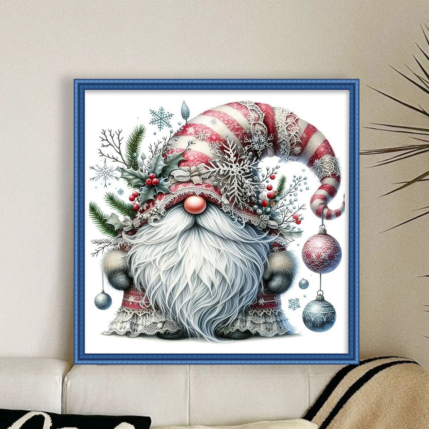 Snow Gnome - Full 11CT Stamped Cross Stitch 40x40CM - Huacan