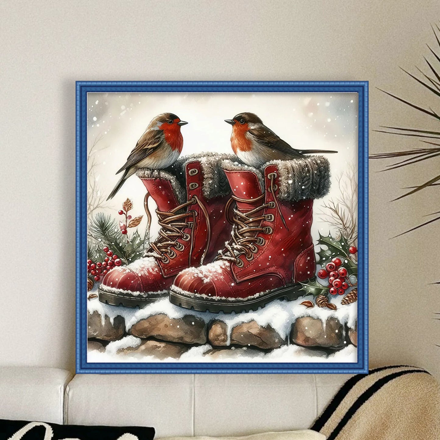 Boots And Robin - Full 11CT Stamped Cross Stitch 40x40CM - Yishu