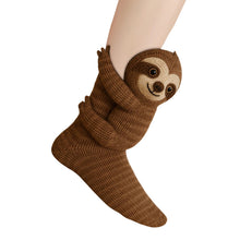 Load image into Gallery viewer, 1 Pair 3D Doll Socks Funny Cartoon Animal Cotton Socks for Girls Women (Sloth)