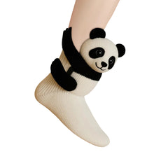 Load image into Gallery viewer, 1 Pair 3D Doll Socks Funny Cartoon Animal Cotton Socks for Girls Women (panda)