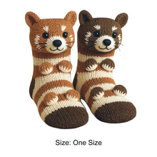 Load image into Gallery viewer, 1 Pair 3D Doll Socks Funny Cartoon Animal Cotton Socks for Girls Women (Cat)