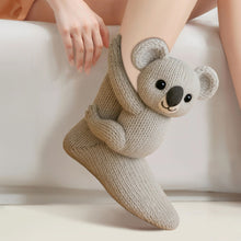 Load image into Gallery viewer, 1 Pair 3D Doll Socks Funny Cartoon Animal Cotton Socks for Girls Women (Koala)