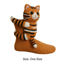 Load image into Gallery viewer, 1 Pair 3D Doll Socks Funny Knit Animal Socks Floor Socks for Girls(Little tiger)