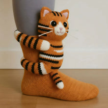 Load image into Gallery viewer, 1 Pair 3D Doll Socks Funny Knit Animal Socks Floor Socks for Girls(Little tiger)