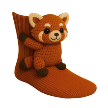 Load image into Gallery viewer, 1 Pair 3D Doll Socks Funny Knit Animal Socks Floor Socks for Girls (Raccoon)