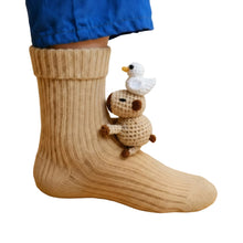 Load image into Gallery viewer, 1 Pair 3D Doll Socks Funny Knit Animal Socks Floor Socks for Girls Women (Duck)