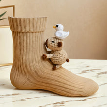Load image into Gallery viewer, 1 Pair 3D Doll Socks Funny Knit Animal Socks Floor Socks for Girls Women (Duck)