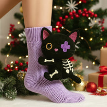 Load image into Gallery viewer, 1 Pair 3D Doll Socks Funny Knit Animal Socks Floor Socks for Girls (Kitten)