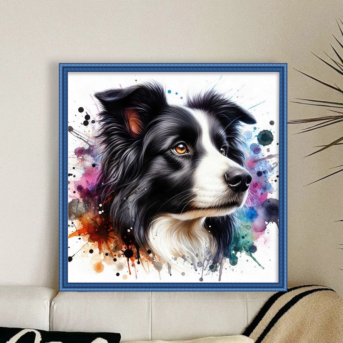 Border Collie-Dog - Full 11CT Stamped Cross Stitch 40x40CM - Yishu