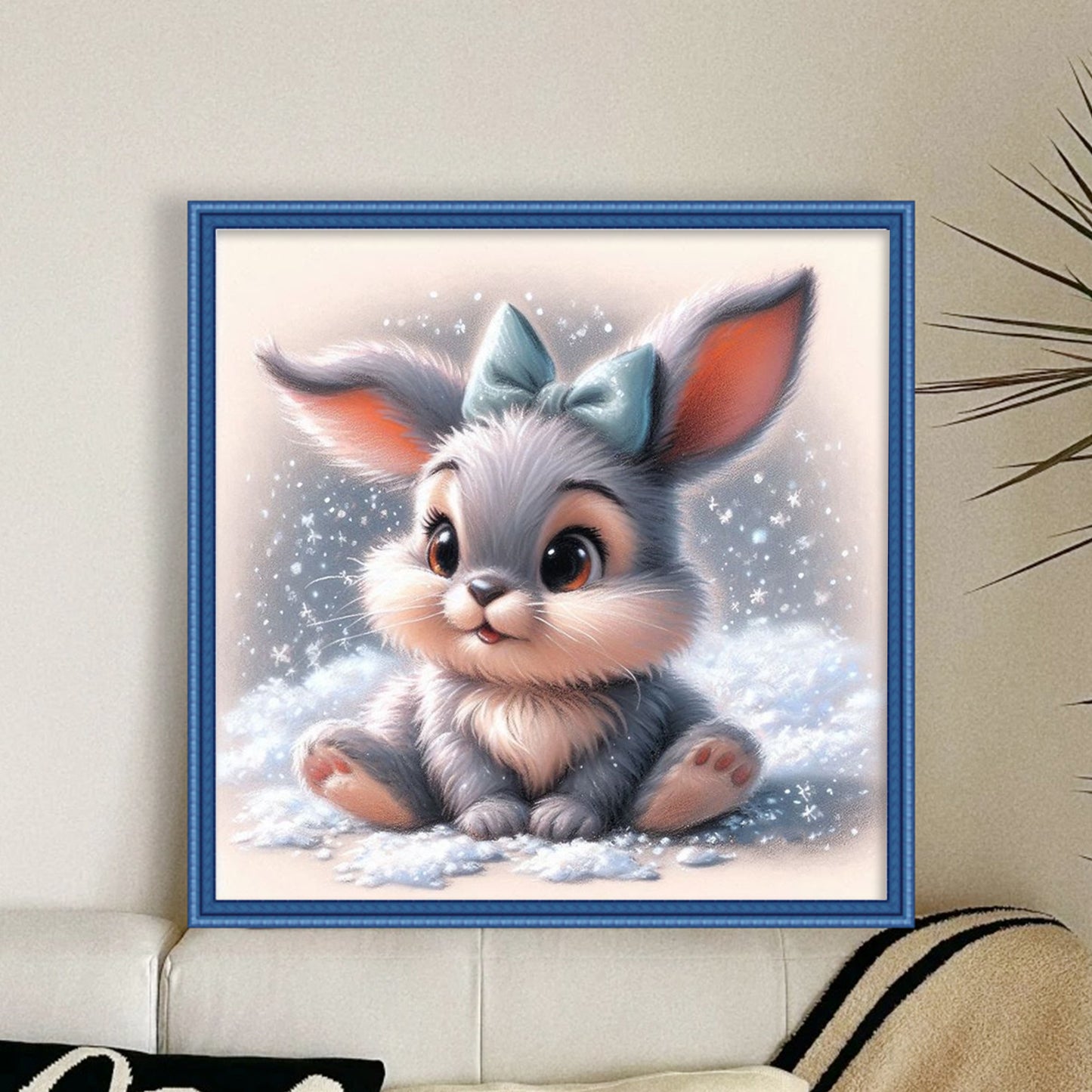 Rabbit - Full 18CT Stamped Cross Stitch 20x20CM - Huacan