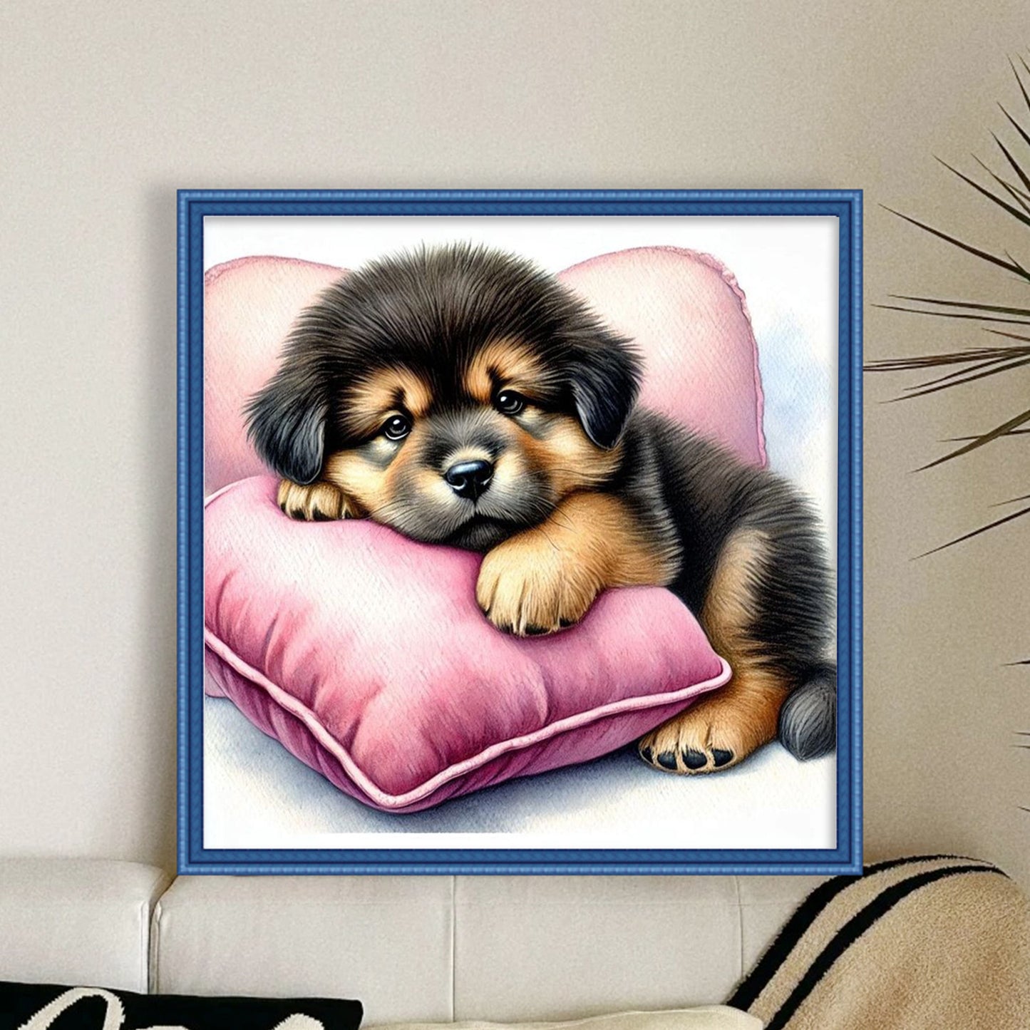 Sleeping Dog - Full 18CT Stamped Cross Stitch 20x20CM - Huacan