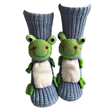 Load image into Gallery viewer, Long Stocking Stuffers Socks Chunky Knit Floor Slipper Sock (Dull Blue Frog)