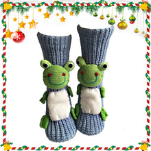 Load image into Gallery viewer, Long Stocking Stuffers Socks Chunky Knit Floor Slipper Sock (Dull Blue Frog)