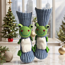 Load image into Gallery viewer, Long Stocking Stuffers Socks Chunky Knit Floor Slipper Sock (Dull Blue Frog)