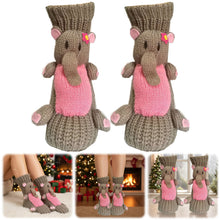 Load image into Gallery viewer, Long Stocking Stuffers Socks Chunky Knit Floor Slipper Sock (Grey Elephant)