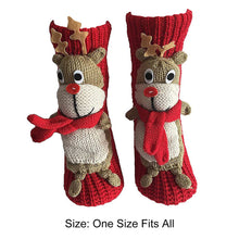 Load image into Gallery viewer, Long Stocking Stuffers Socks Chunky Knit Floor Slipper Sock Christmas (Red Elk)