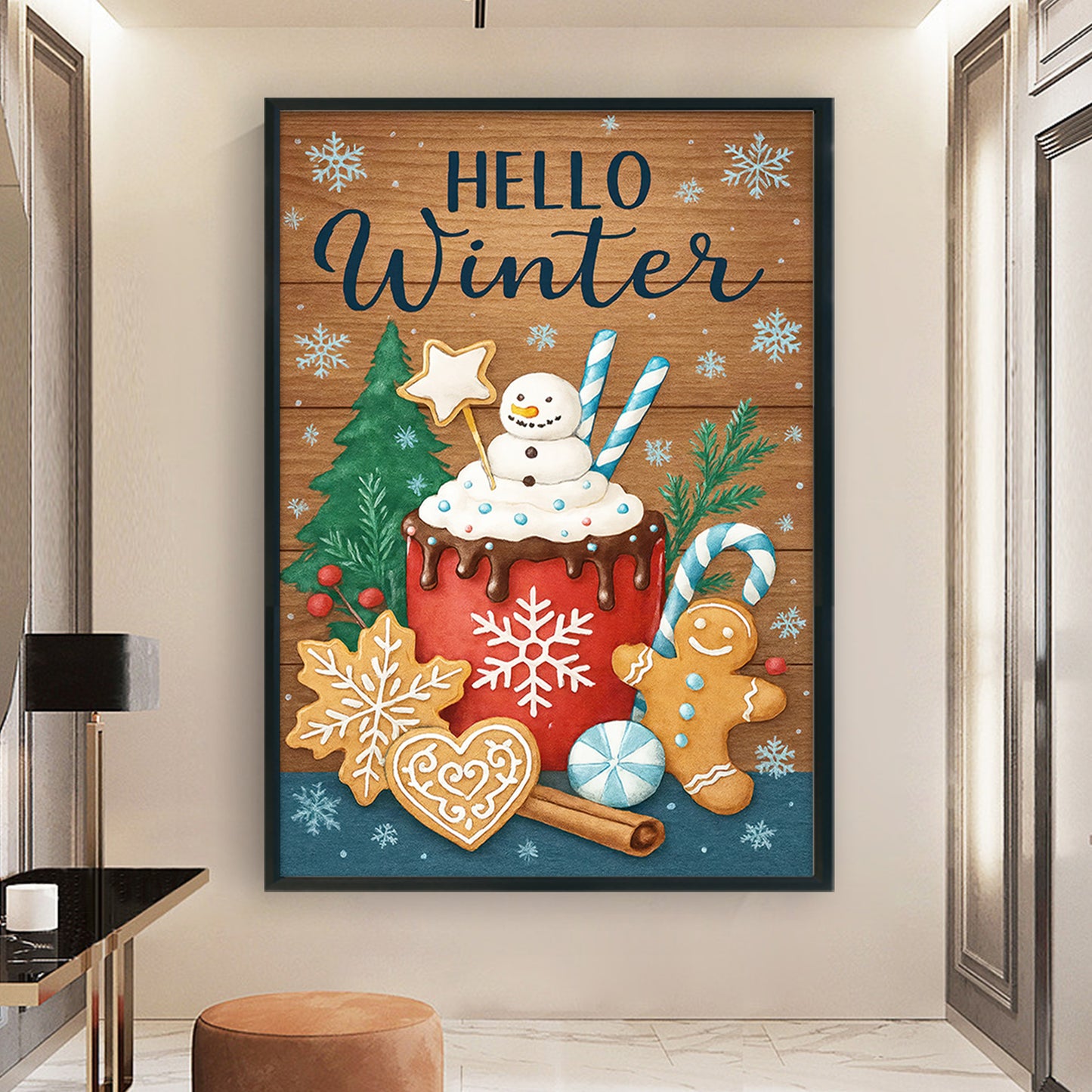 Christmas Poster - Full 11CT Stamped Cross Stitch 40x60CM - Huacan