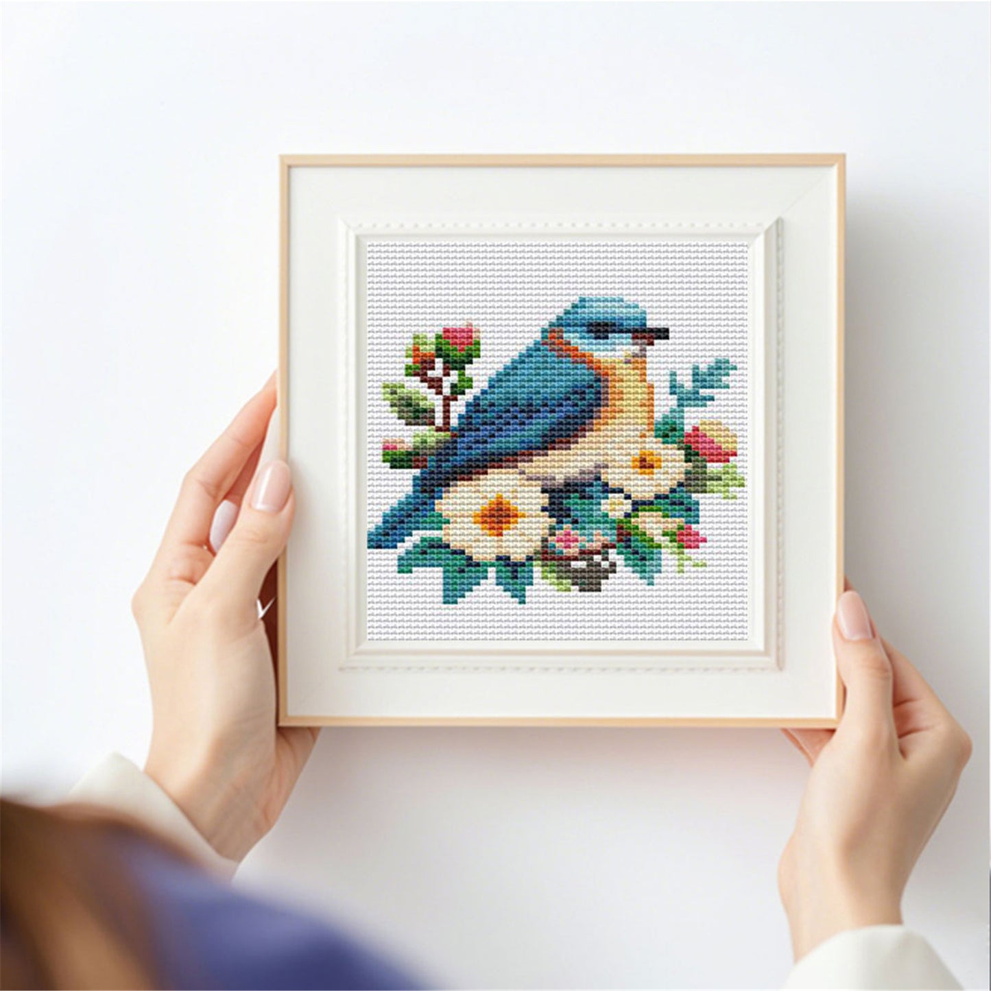 Flowers And Animals - Partial 11CT Stamped Cross Stitch 15x15CM - Huacan