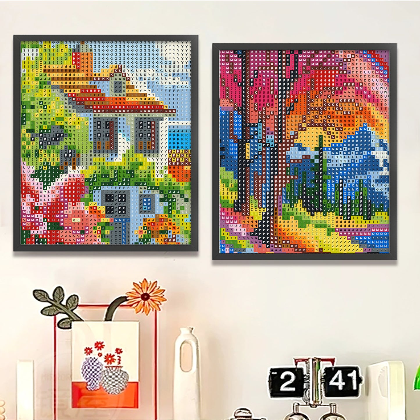 Colorful Scenery And Windmill - Full 11CT Stamped Cross Stitch 15x15CM - Huacan