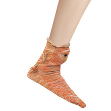 Load image into Gallery viewer, 1 Pair Knit Animal Socks Fashion Sleeping Socks for Girls Women (Chameleon)