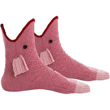 Load image into Gallery viewer, 1 Pair Knit Animal Socks Fashion Floor Socks Slipper Socks for Girls Women(Fish)