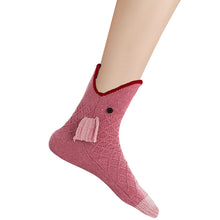 Load image into Gallery viewer, 1 Pair Knit Animal Socks Fashion Floor Socks Slipper Socks for Girls Women(Fish)