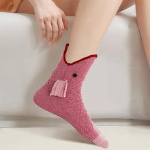 Load image into Gallery viewer, 1 Pair Knit Animal Socks Fashion Floor Socks Slipper Socks for Girls Women(Fish)