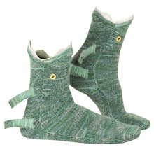 Load image into Gallery viewer, 1 Pair Knit Animal Socks Fashion Sleeping Socks for Girls Women (Green Socks)