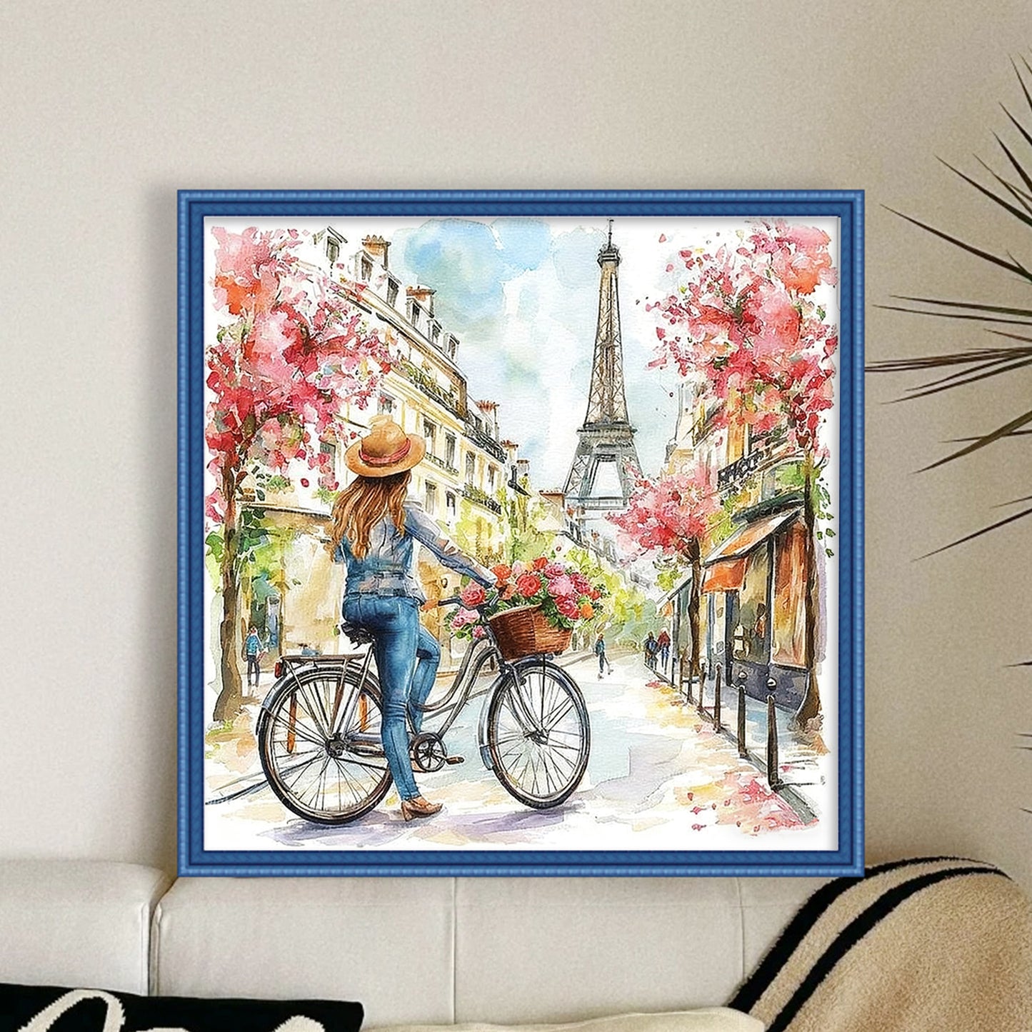 European Style Girl - Full 11CT Stamped Cross Stitch 45x45CM - Huacan