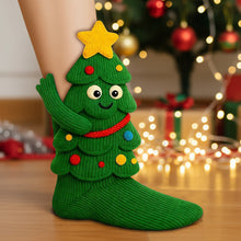 Load image into Gallery viewer, Women Cute 3D Animal Funny Animal Fuzzy Socks for Christmas Gift(Christmas Tree)