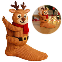 Load image into Gallery viewer, Women Cute 3D Animal Funny Animal Fuzzy Socks for Winter Christmas Gifts (Elk)