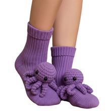 Load image into Gallery viewer, Women Cute 3D Animal Funny Animal Fuzzy Socks for Winter Christmas Gift(Octopus)
