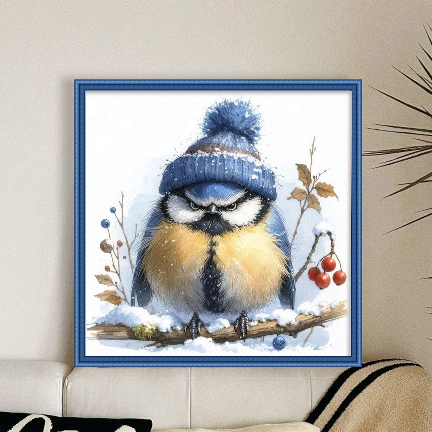 Winter Birds - Full 11CT Stamped Cross Stitch 40x40CM - Yishu