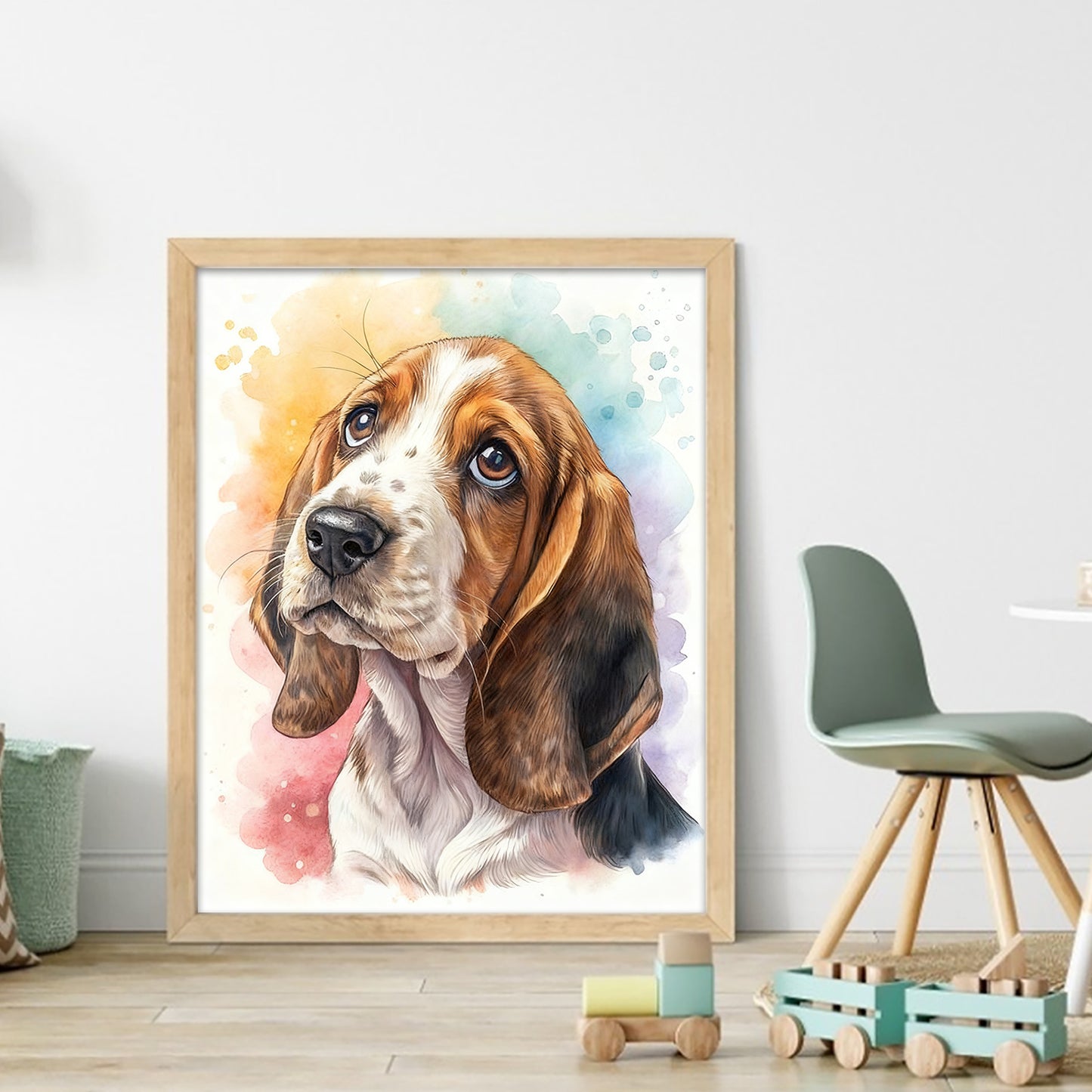 Basset Hound-Dog - Full 11CT Stamped Cross Stitch 40x50CM - Huacan