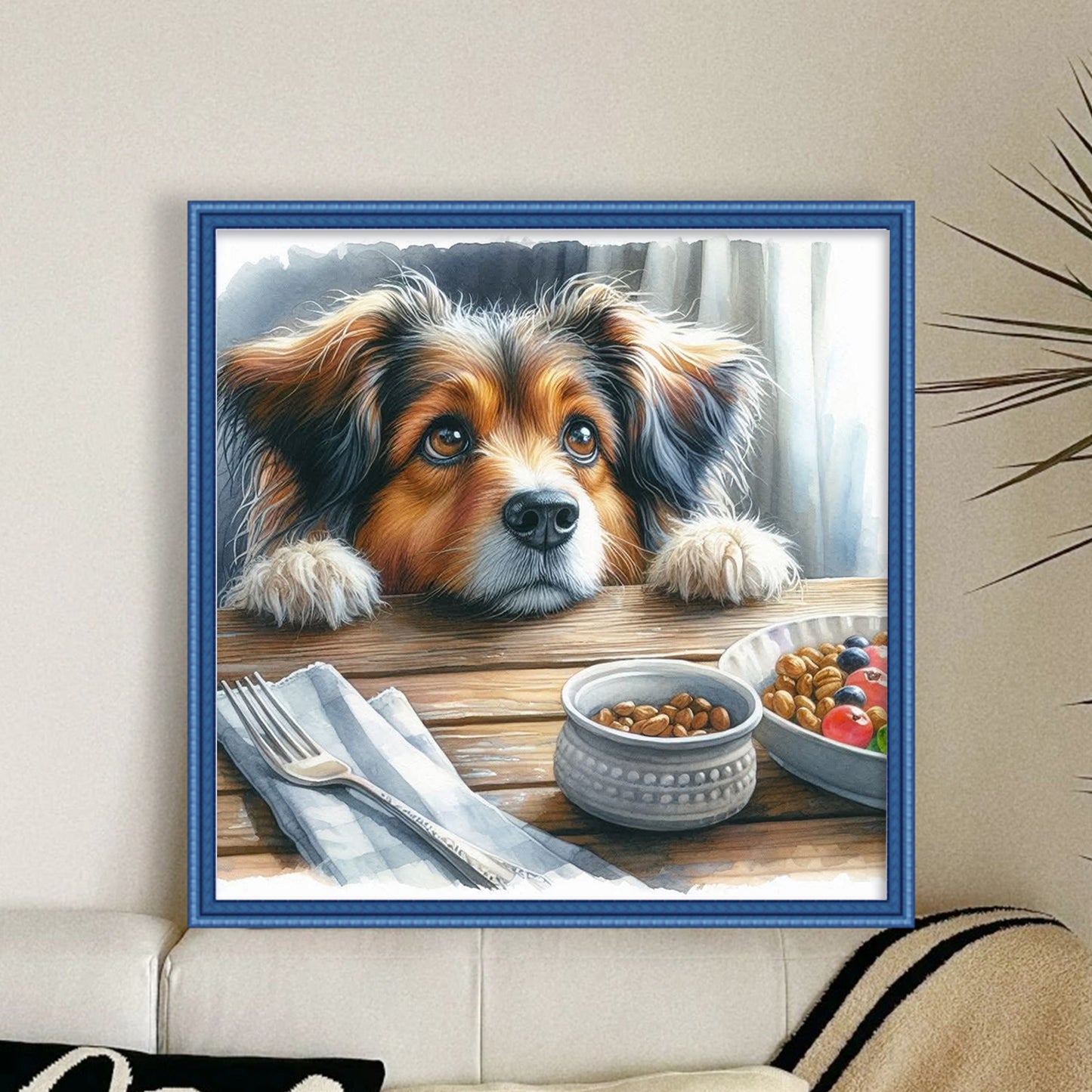 Shepherd Dog-Dog - Full 11CT Stamped Cross Stitch 40x40CM - Huacan