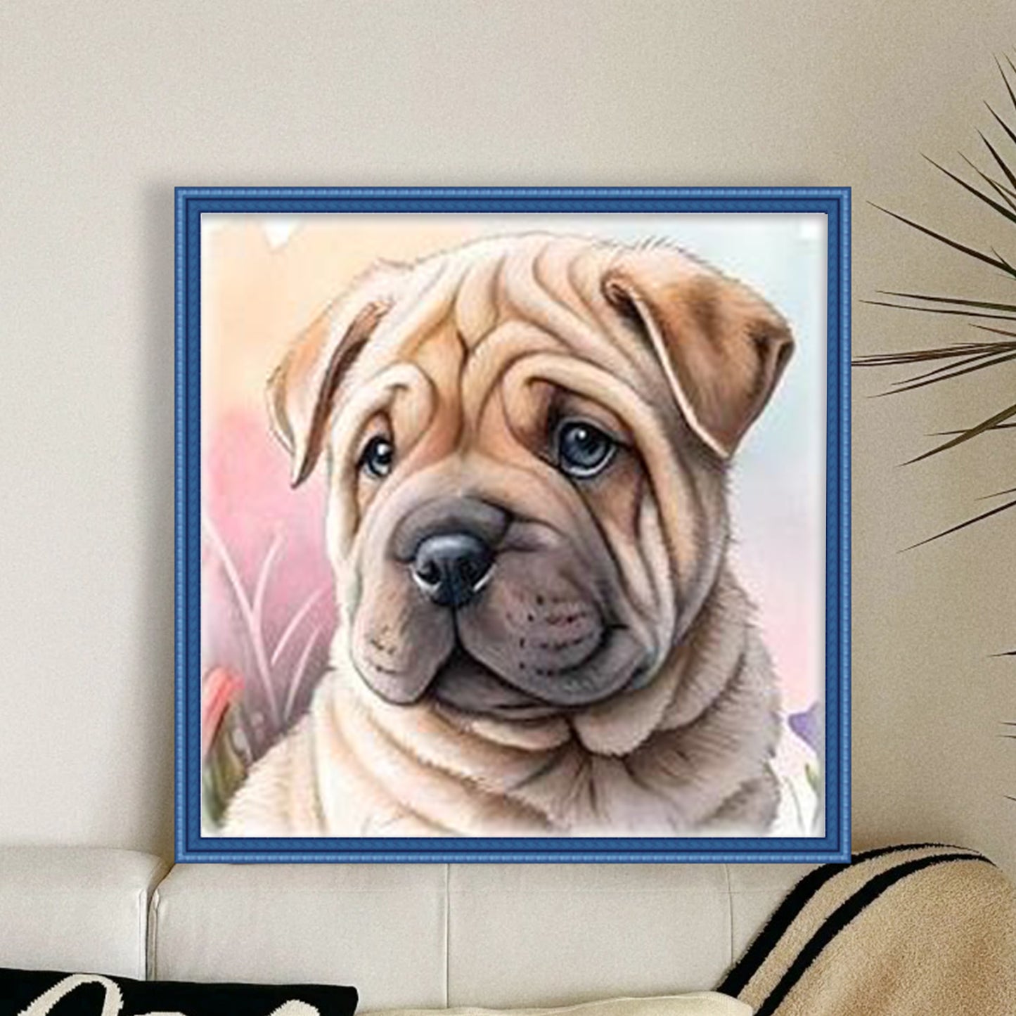 Shar-Pei-Dog - Full 18CT Stamped Cross Stitch 20x20CM - Huacan