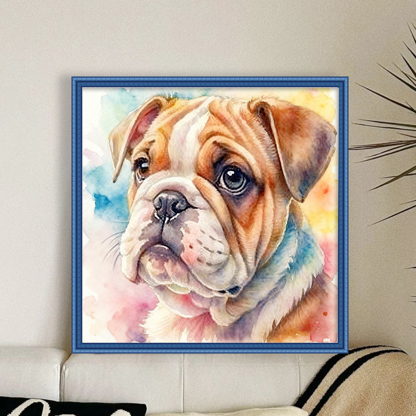 Bulldog-Dog - Full 18CT Stamped Cross Stitch 20x20CM - Huacan